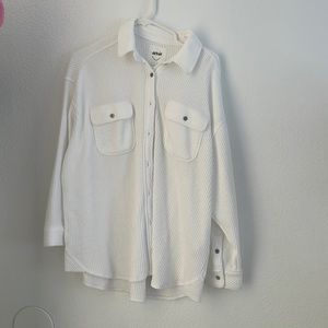 White waffle knit top